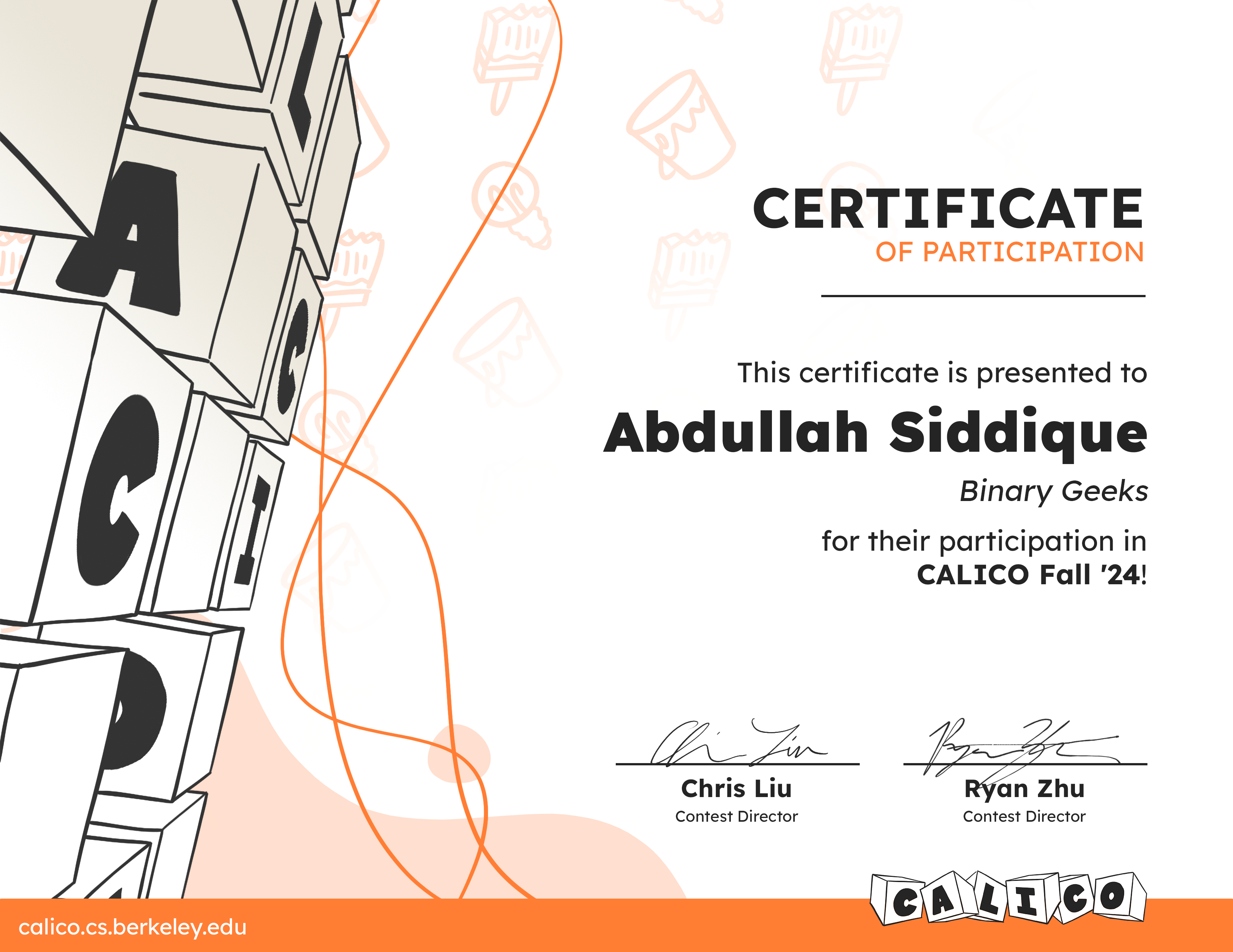 CALICO Fall '24 – UC Berkeley