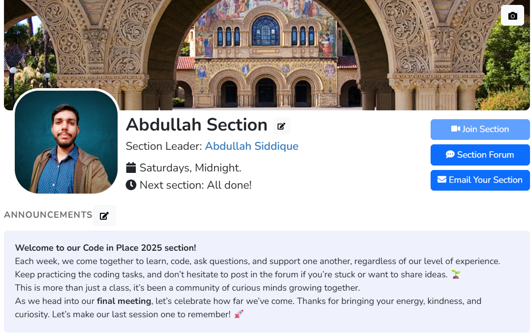 6 Weeks of Teaching: A Journey to Remember with Stanford Code in Place